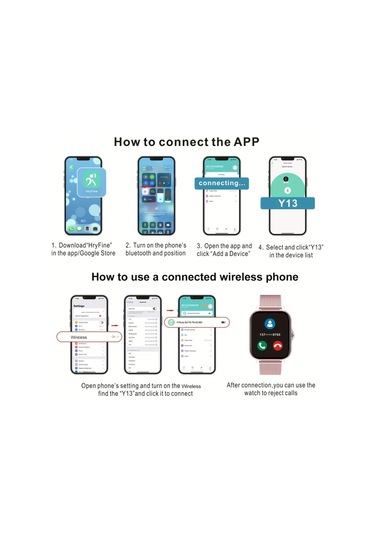 Geeroyoo JZR-GY Nabız Çift Kayışlı Telefon Takipçi Siyah Akıllı Saat (İthalatçı Garantili)