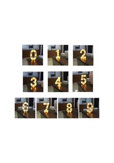 Sayı Işıkları, İşaretler, Düğün Doğum Günü Partisi Noel Lambası Gece Lambası Ev Bar Dekorasyonu İçin Sayı Harflerini Aydınlatır 8 Çok Renkli