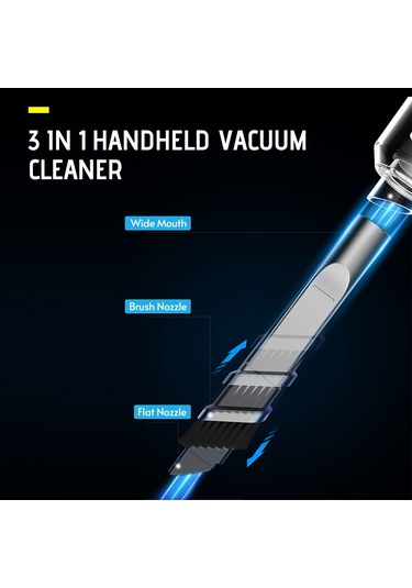 Padalink El Tutan Akıllı Süpürge: Kollapslanabilir Kablosuz, 9000pa Emme Gücü, Led Işık, 120ml Toplayıcı, Ev/araba/ofis Temizliği Siyah