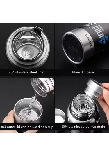 Kapris Çift Katlı Paslanmaz Çelik Termos 750ml Yeşil Kap-295 Yeşil