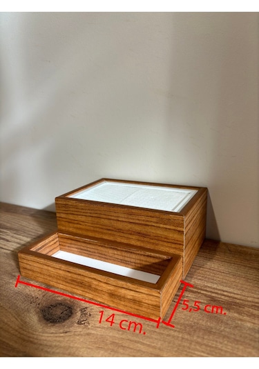 Mimoza Baharatlık Bölmeli Ahşap Masaüstü Peçetelik 6 Adet Restaurant Dispenser Afrika Ceviz Baharatlıklar Hariç