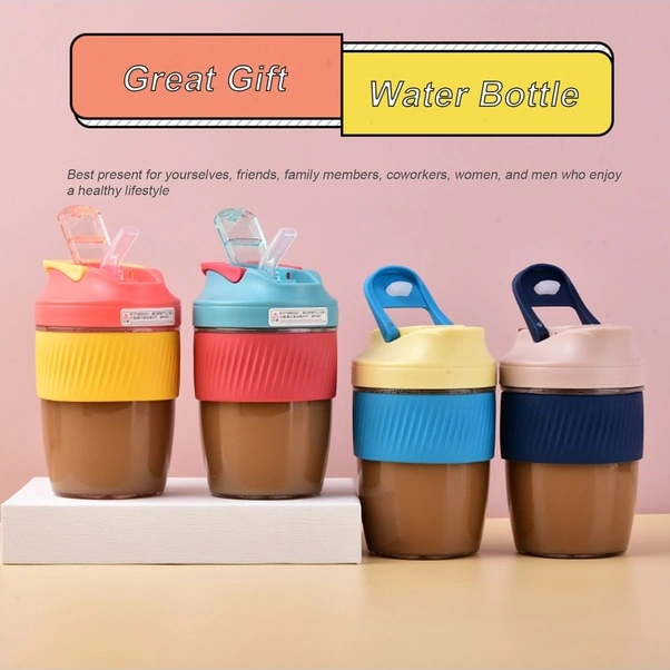 Fortunelane 600ml Sızdırmaz, Isıya Dayanıklı Silikon Kaplı Seyahat Kahve Bardak Sarı, Sağlam Design Sarı