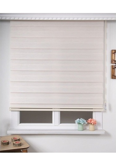 Kidmex Ithal Bambu Krem Alüminyum Kasa Zebra Perde Eteksiz