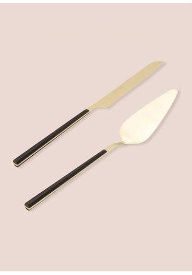 The Mia Bianco Pasta Servis Takımı Gold 2 Parça Ckb 0252