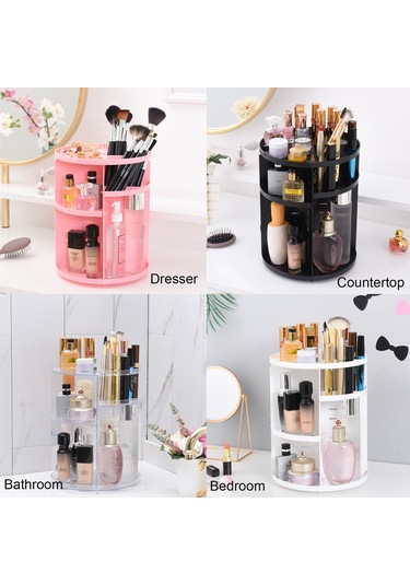 Youtek 360 Dönebilir Büyük Kapasiteli 7 Katlı Ayarlanabilir Makyaj Organizatörü - Yıkanabilir Beyaz