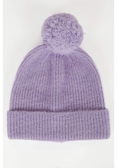 DeFacto Kız Bebek Ponponlu Bere C8163A524WNPR46 Mor