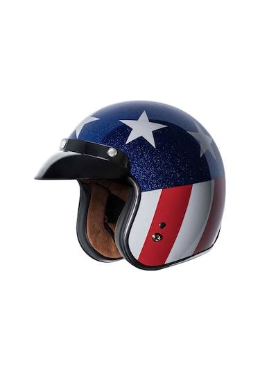 Torc T-50 Del Mar Captain Vegas Açık Motosiklet Kaskı Beyaz Mavi