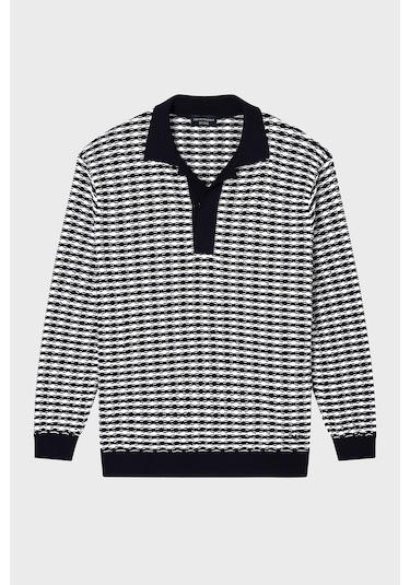 Emporio Armani Erkek Kazak Em003518 Af19833 F0015 Beyaz - Lacivert