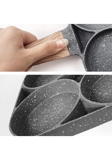 Homyl 4 Delikli Omlet Tavası Yumurta Kızartma Pişirme Mutfağı Gazlı + İndüksiyon Ocak