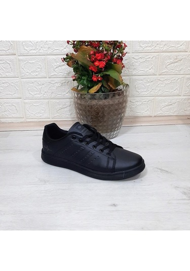 Bestof 041 Siyah-siyah Sneaker Düz Taban Spor Ayakkabı 001
