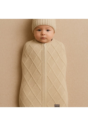 Bistyle Baby İn Swadding Triko Kundak 75108 Bej Bej