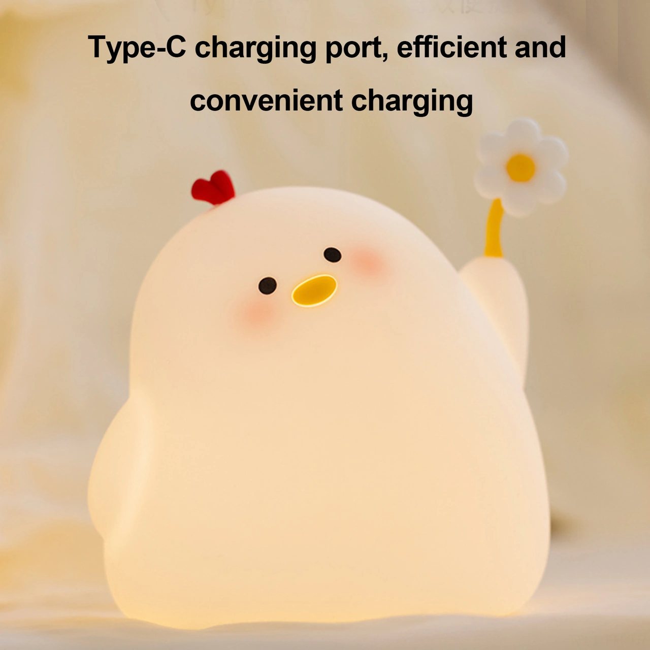 Folinda Yumuşak Işık Bebek Besleme Göz Korumalı Şarj Edilebilir Gece Lambası - Bir Dokunuşta Açılır, 3 Seviye Işık, Gecikmeli Kapatma, 1200mah Pil Beyaz