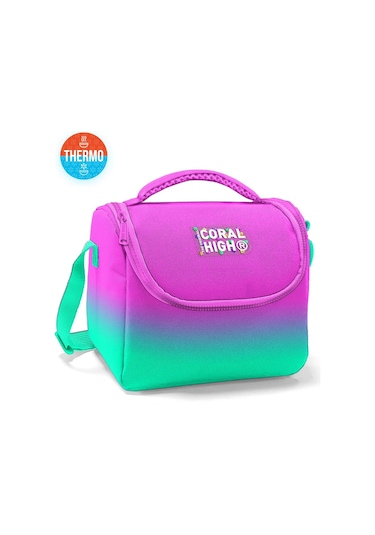 Coral High Kids Pembe Su Yeşili Renk Geçişli Thermo Beslenme Çantası 11874
