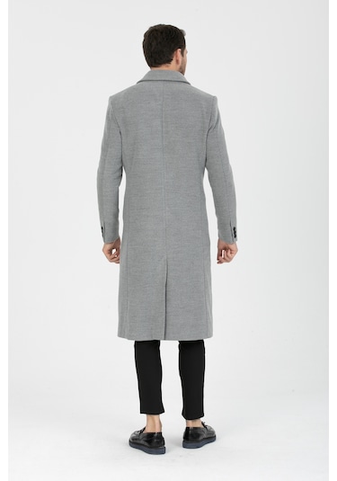 Erkek Açık Gri Dar Kesim Uzun Kaşe Gömlek Yaka Palto & Kaban Açık Gri Erkek Açık Gri Dar Kesim Uzun Kaşe Gömlek Yaka Palto & Kaban Açık Gri