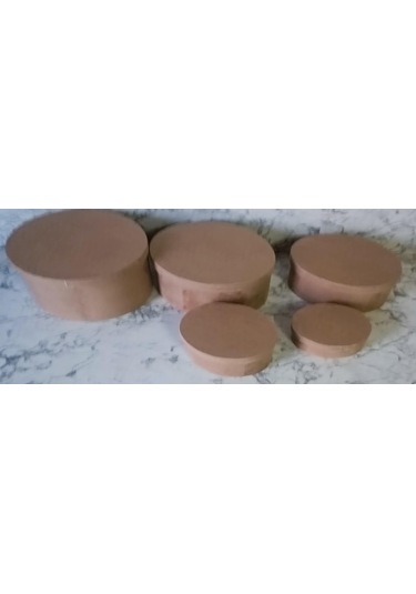 Hobi Adn 5'li Kutu Set Oval Ahşap Ham Mdf Maşuka Özellik Model El Yapım