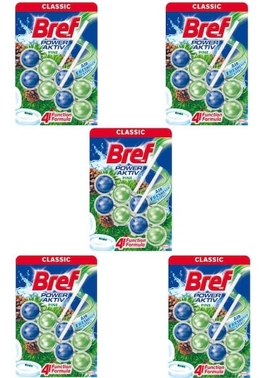 Bref 5'li Power Aktif Çam Klozet Bloğu 2 x 50 G