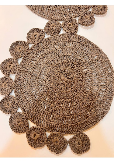 Finezza Hasır Handmade Örme Naturel Brown Runner 100 Cm - 1490