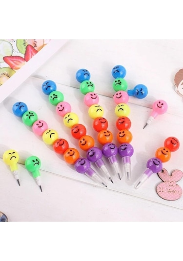 Emoji Yumurtlayan Kurşun Kalem 4 Adet Renkli