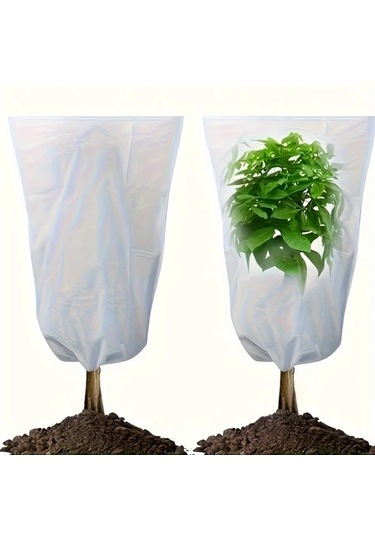 Fochsia L Sku 2 Adet Yeniden Kullanılabilir Don Örtüsü Bitki Koruma Torbası Soğuk Hava Ve Zararlılardan Koruma