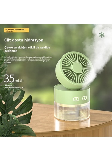 Katlanbilir Soğuk Hava Nemlendirici Sprey Fan - Sarı