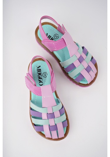 Muggo Rapunzel Garantili Günlük Ortopedik Hafif Taban Cırtlı Kız Çocuk Sandalet 001