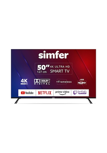 Simfer 50SFSA6B 4K Ultra HD 50" 127 Ekran Uydu Alıcılı Android Smart LED TV
