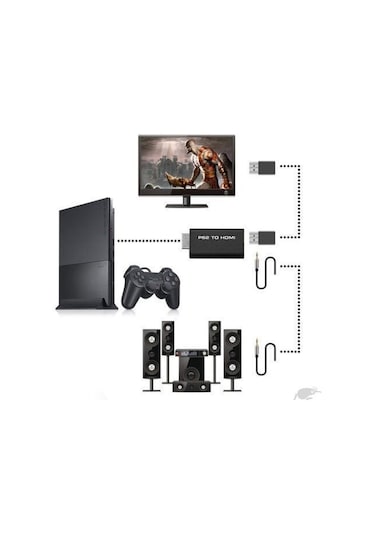 Ps2 To Hdmi Tv Kablosu Çevirici Adaptör Dönüştürücü Playstation 2