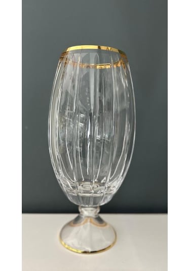 Decorium Cam Vazo Ayaklı Accademia Altın M06515-ab