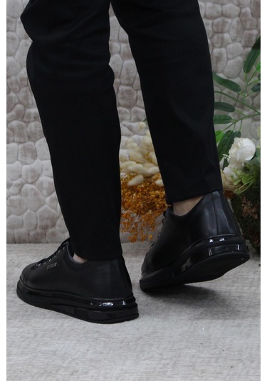 Pierre Cardin 62112 Siyah Ürün Hakiki Deri Sneaker Erkek Ayakkabı Siyah