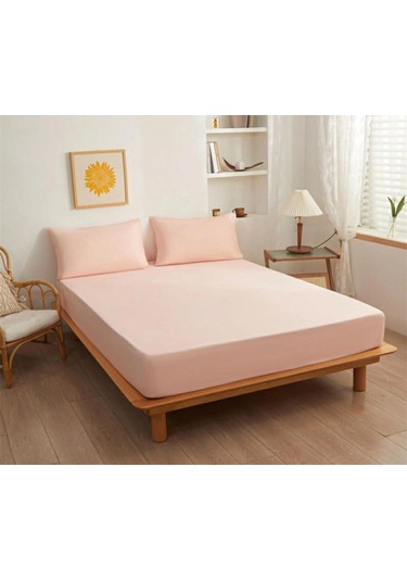 Totem Ranforce Yastık Kılıflı Lastikli Çarşaf Takımı Çift Kişilik 160 X 200 Somon