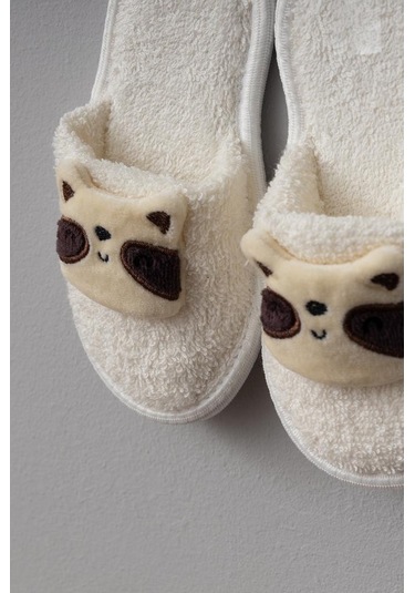 Bebitof %100 Pamuk Rakun Desenli Kutulu Bebek Bornoz Seti Bbtf.ekr.30048 Ekru