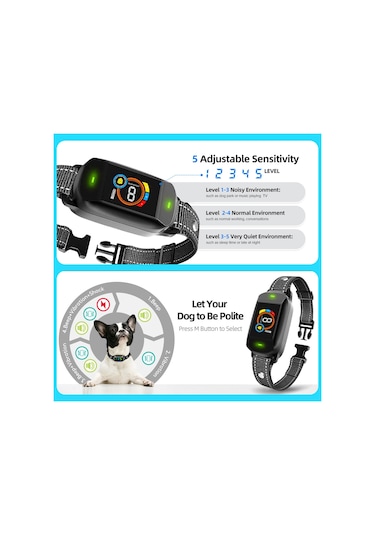 Uu0297 Köpek Eğitim Cihazı Köpekler İçin Havlama Tasması Renkli Siyah