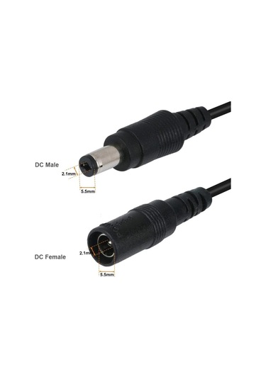 Ancheyn 4382 DC 1 M 5.5 MM x 2.1 MM 5 A Dişi Erkek Adaptör Uzatma Kablosu