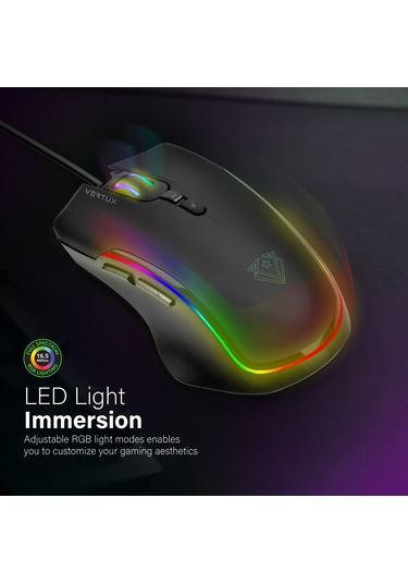 Vertux Assaulter Kablolu GameCharged RGB Optik Oyuncu Mouse