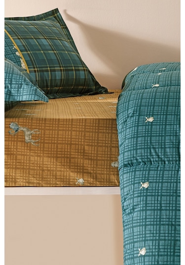 Puffy Barva Çift Kişilik Triola Uyku Seti - Koyu Yeşil