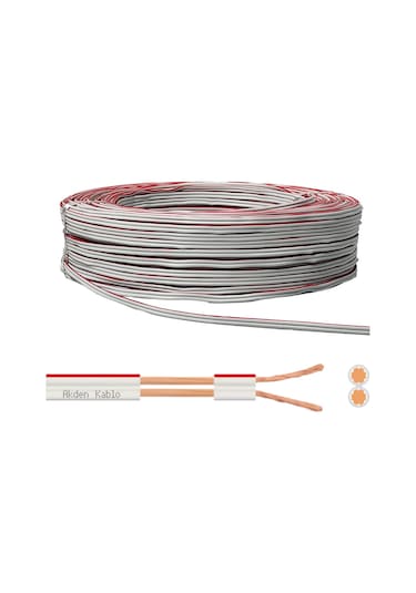 Elektrik Kablosu Kordon 2X0.75mm Beyaz 100Mt