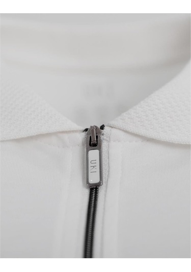 Uki Ekru Polo Yaka Süprem T-shirt Ekru