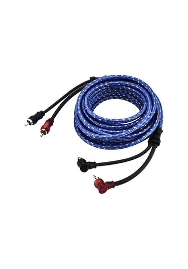5m 2 Rca - 2 Rca Fişli Araba Stereo Ses Kablosu Amplifikatör Örgülü Alet - Araba Ses Sistemleri İçin - Kaiyi