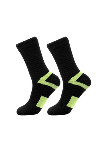 Maiyame Kış Sporları Su Geçirmez Çorap - Kayak, Dağcılık, Bisiklet İçin Isı Sağlayan, Soluklu, Dayanıklı - Siyah Yeşil Desenli Orta Boy L Çok Renkli