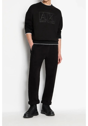 Erkek Bisiklet Yaka Sweatshirt-siyah Siyah