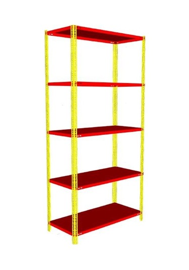 Sarı Kırmızı Taraftar Rafı - Taraftar Rafları 43x75 Cm-1.00 Mm-200 Cm Galvaniz