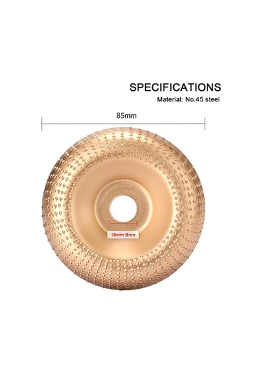 Pazly Karbon Çelik Ahşap Zımpara Disk, Avuç Taşlama Tekerlek, Oyma Zımpara, 100x100mm, 16mm Çap, Altın/gümüş/siyah