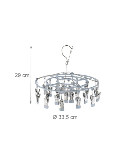 Kurutma Askısı İçin Çorap Kurutucu, 24 Klips, Döner Kanca, Kamp İçin, Çamaşır Asmak İçin 29 X 33,5 Cm Kdo Diğer