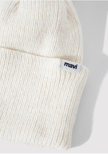 Mavi - Ponponlu Detaylı Ekru Bere 1912689-34523 Ekru