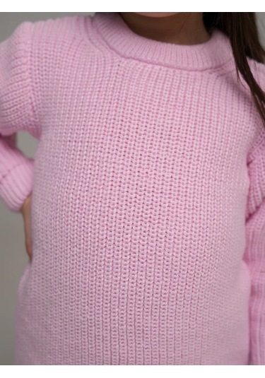 Djaza Kids Çocuklar İçin Örme Oversize Kazak 241271963 Pembe