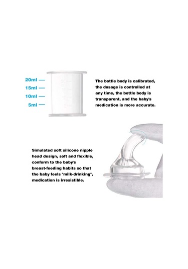 Springsun Bebek İlaç Şırıngası - Yumuşak Silikon Emzikli, 10ml Kapasiteli, Doğru Dozaj İçin Dereceli