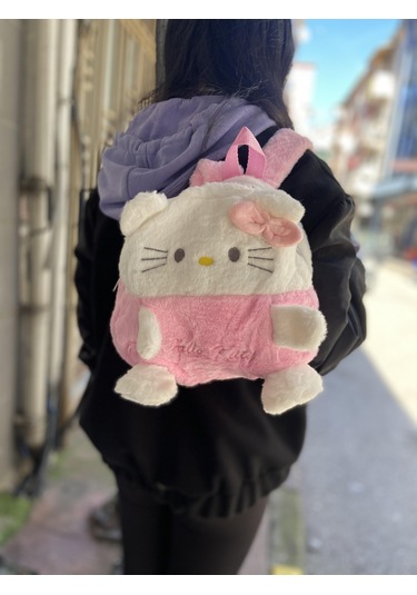 Hello Kitty Sırt Çantası 30 Cm Peluş-1790 Altın