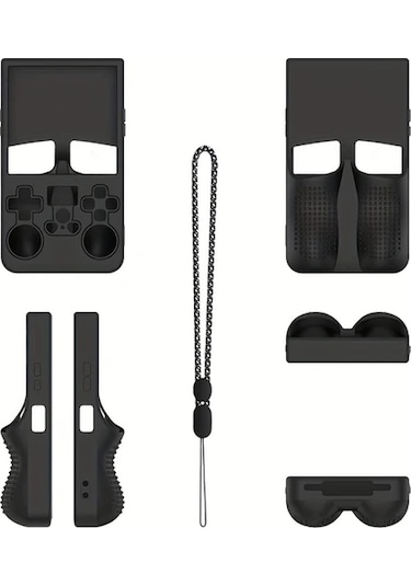 Elmpaly R36 Max Açık Kaynaklı Taşınabilir Retro El Konsolu İçin Siyah Silikon Koruyucu Kılıf Toz Geçirmez