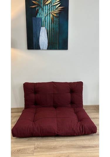 Modern Style Home Kalorifer Önü Yer & Palet Minderi 2'li Takım Bordo