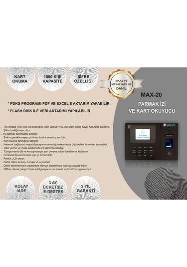 Parmak İzi Personel Takip Sistemi Maaş Program Kurulum Dahil